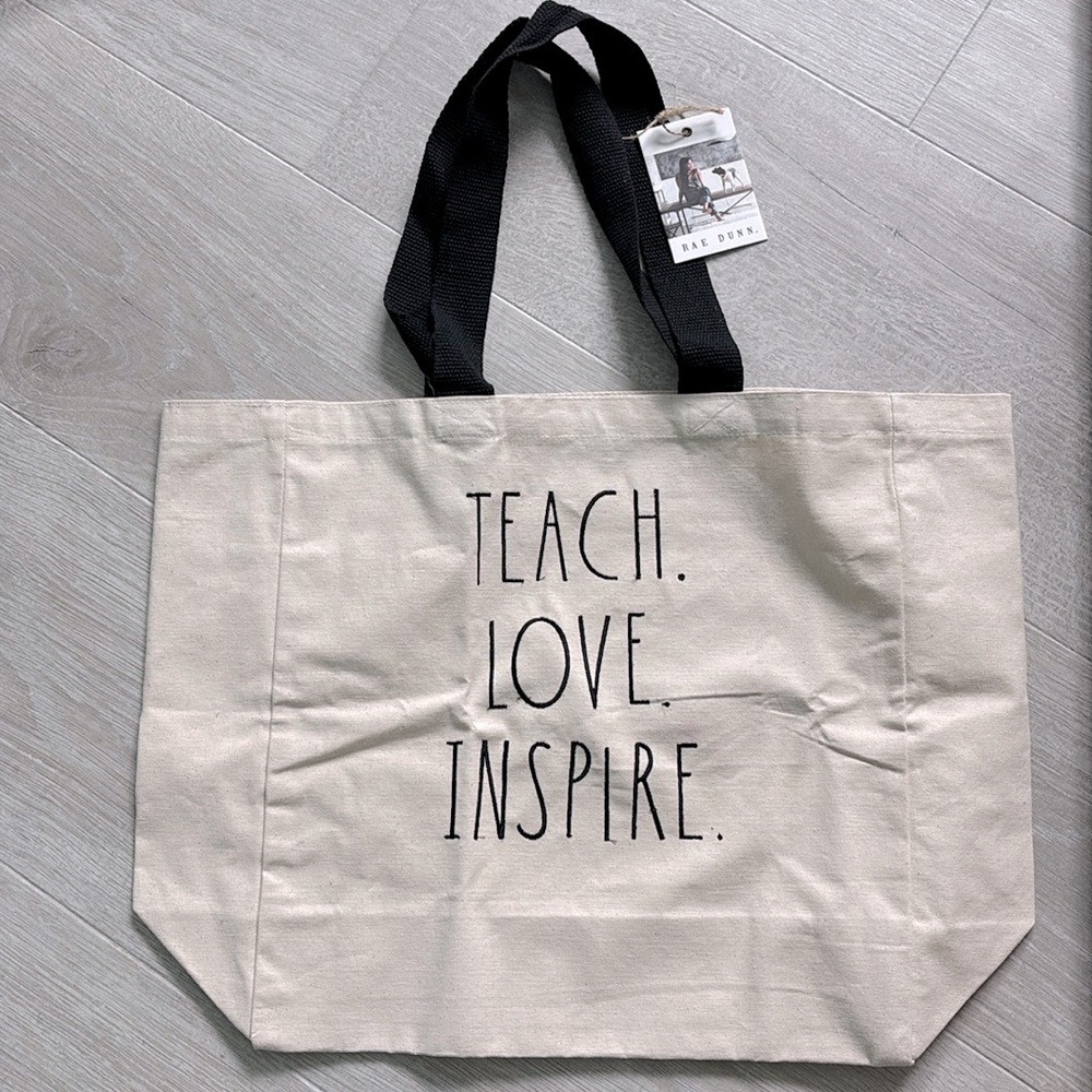 Rae Dunn Teach. Love. Inspire. Canvas Tote Bag